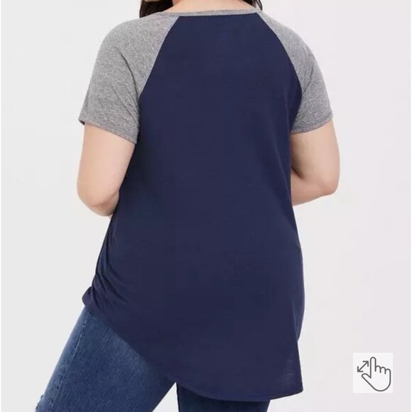 Torrid Size 5xl MLB New York Yankees Navy Classic Fit Raglan Tee - Picture 2 of 6